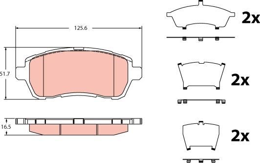 TRW GDB2404 - Kit de plaquettes de frein, frein à disque cwaw.fr