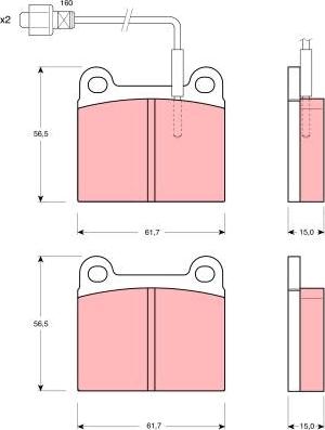 TRW GDB240 - Kit de plaquettes de frein, frein à disque cwaw.fr