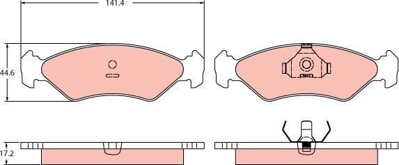 TRW GDB2414 - Kit de plaquettes de frein, frein à disque cwaw.fr