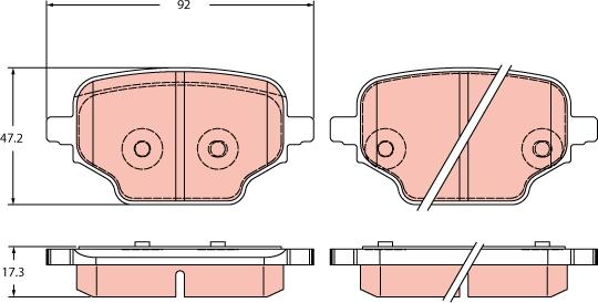 TRW GDB2410 - Kit de plaquettes de frein, frein à disque cwaw.fr