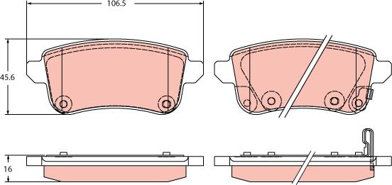 TRW GDB2413 - Kit de plaquettes de frein, frein à disque cwaw.fr