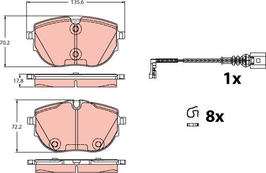 TRW GDB2412 - Kit de plaquettes de frein, frein à disque cwaw.fr