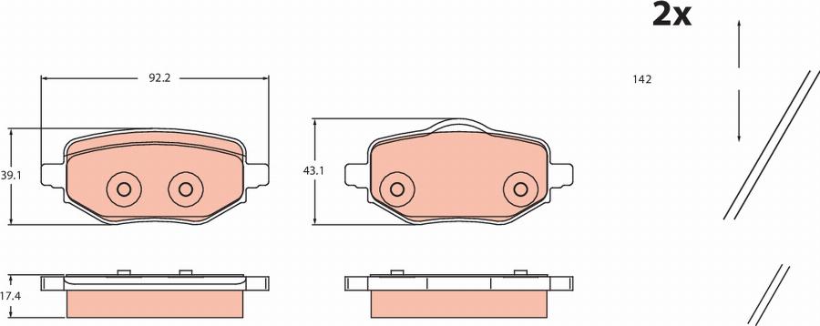 TRW GDB2480 - Kit de plaquettes de frein, frein à disque cwaw.fr