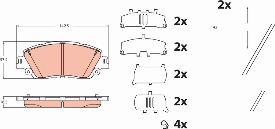 TRW GDB2488 - Kit de plaquettes de frein, frein à disque cwaw.fr