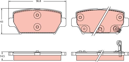 TRW GDB2435 - Kit de plaquettes de frein, frein à disque cwaw.fr