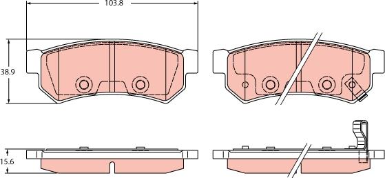 TRW GDB2437 - Kit de plaquettes de frein, frein à disque cwaw.fr