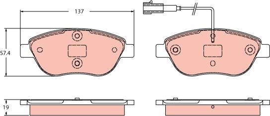 TRW GDB2421 - Kit de plaquettes de frein, frein à disque cwaw.fr