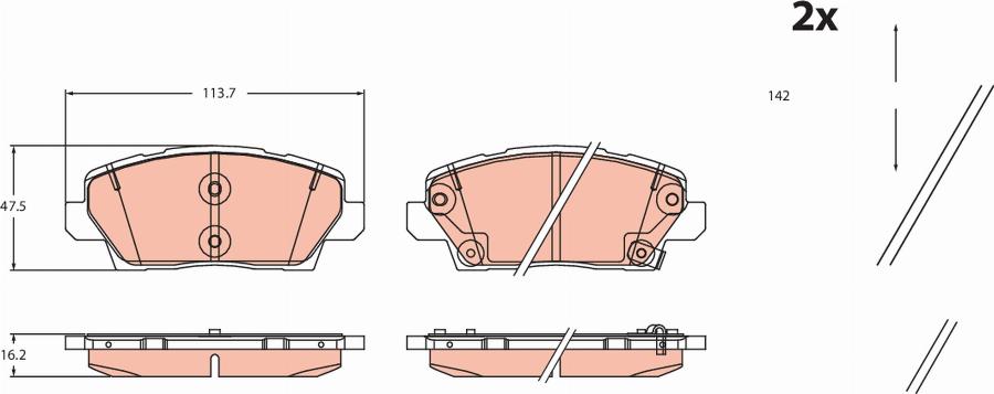 TRW GDB2479 - Kit de plaquettes de frein, frein à disque cwaw.fr