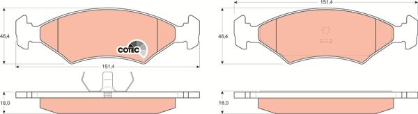 TRW GDB255 - Kit de plaquettes de frein, frein à disque cwaw.fr