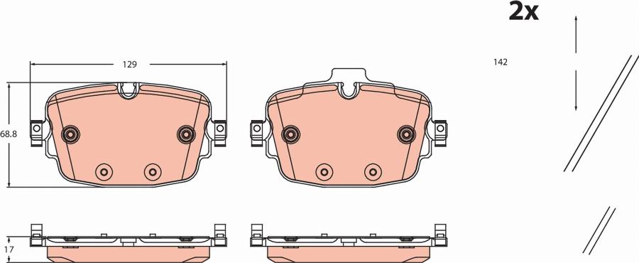 TRW GDB2506 - Kit de plaquettes de frein, frein à disque cwaw.fr