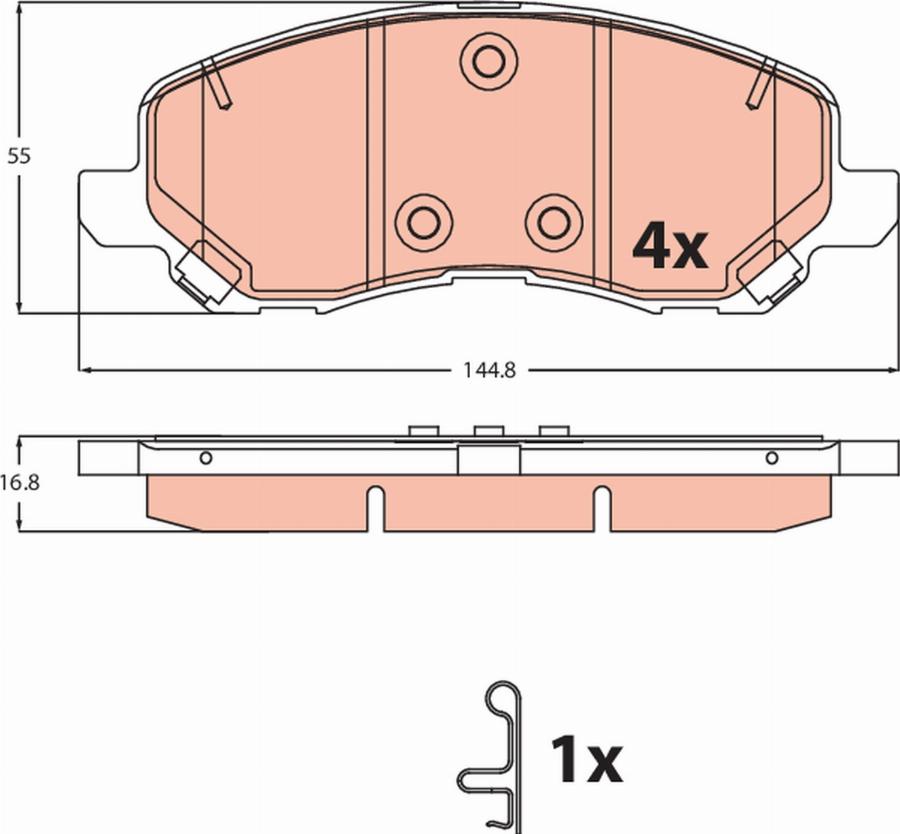 TRW GDB2501 - Kit de plaquettes de frein, frein à disque cwaw.fr