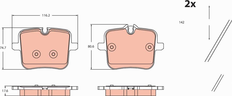 TRW GDB2519 - Kit de plaquettes de frein, frein à disque cwaw.fr