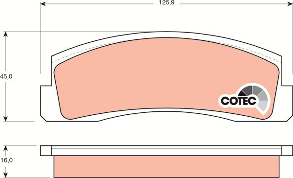 TRW GDB265 - Kit de plaquettes de frein, frein à disque cwaw.fr