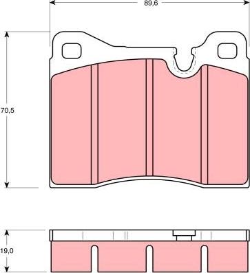 TRW GDB261 - Kit de plaquettes de frein, frein à disque cwaw.fr