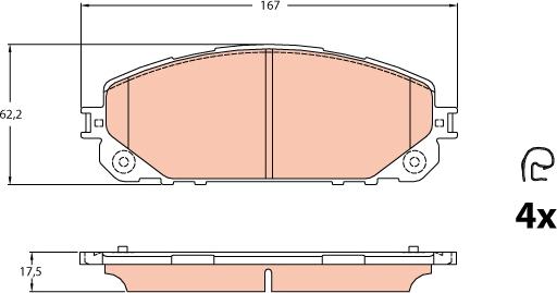 TRW GDB2094 - Kit de plaquettes de frein, frein à disque cwaw.fr