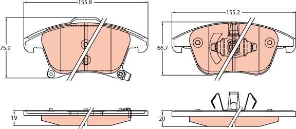 TRW GDB2092 - Kit de plaquettes de frein, frein à disque cwaw.fr