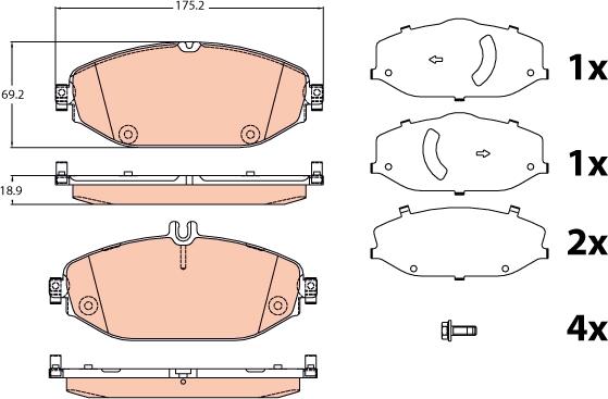 TRW GDB2097 - Kit de plaquettes de frein, frein à disque cwaw.fr