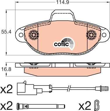 TRW GDB2041 - Kit de plaquettes de frein, frein à disque cwaw.fr