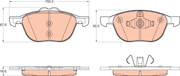 TRW GDB2043 - Kit de plaquettes de frein, frein à disque cwaw.fr