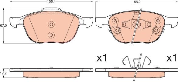 TRW GDB2059 - Kit de plaquettes de frein, frein à disque cwaw.fr