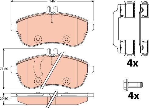 TRW GDB2056 - Kit de plaquettes de frein, frein à disque cwaw.fr