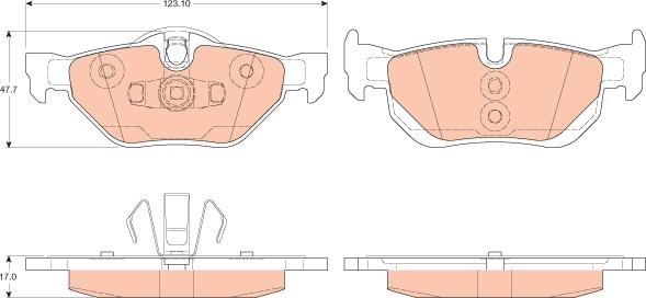 TRW GDB2050 - Kit de plaquettes de frein, frein à disque cwaw.fr