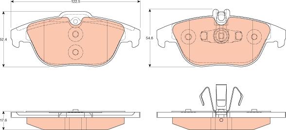 TRW GDB2051 - Kit de plaquettes de frein, frein à disque cwaw.fr