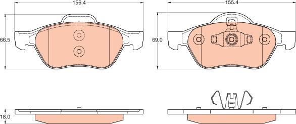 TRW GDB2053 - Kit de plaquettes de frein, frein à disque cwaw.fr