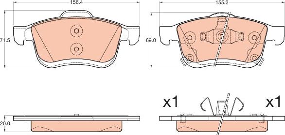 TRW GDB2060 - Kit de plaquettes de frein, frein à disque cwaw.fr