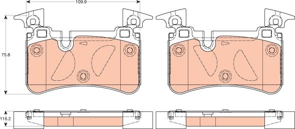 TRW GDB2061 - Kit de plaquettes de frein, frein à disque cwaw.fr