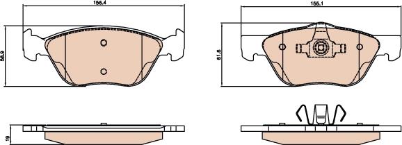 TRW GDB2067 - Kit de plaquettes de frein, frein à disque cwaw.fr