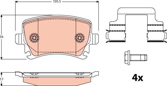 TRW GDB2083 - Kit de plaquettes de frein, frein à disque cwaw.fr