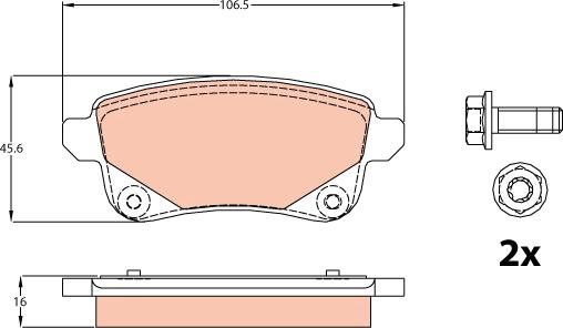 TRW GDB2082 - Kit de plaquettes de frein, frein à disque cwaw.fr