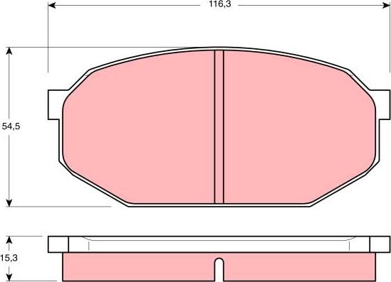 TRW GDB203 - Kit de plaquettes de frein, frein à disque cwaw.fr