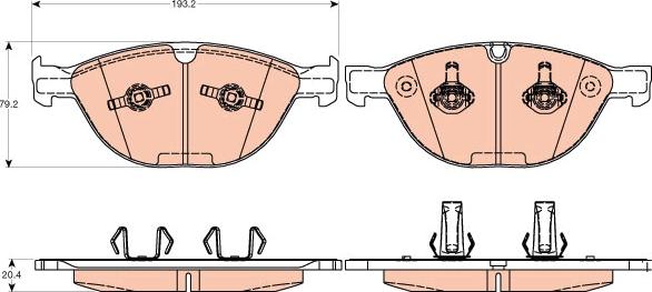 TRW GDB2026 - Kit de plaquettes de frein, frein à disque cwaw.fr