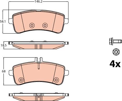 TRW GDB2079 - Kit de plaquettes de frein, frein à disque cwaw.fr