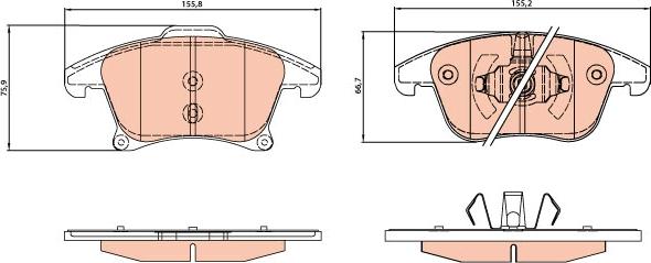 TRW GDB2075 - Kit de plaquettes de frein, frein à disque cwaw.fr