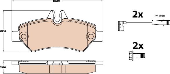 TRW GDB2076 - Kit de plaquettes de frein, frein à disque cwaw.fr