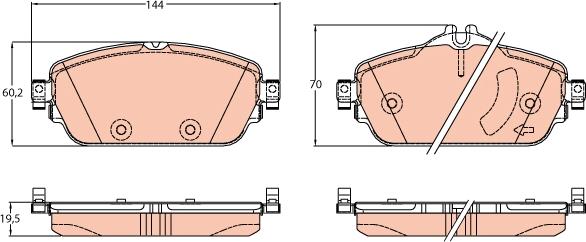 TRW GDB2070 - Kit de plaquettes de frein, frein à disque cwaw.fr