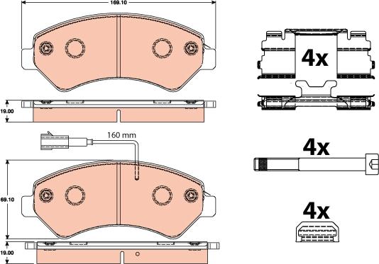 TRW GDB2072 - Kit de plaquettes de frein, frein à disque cwaw.fr