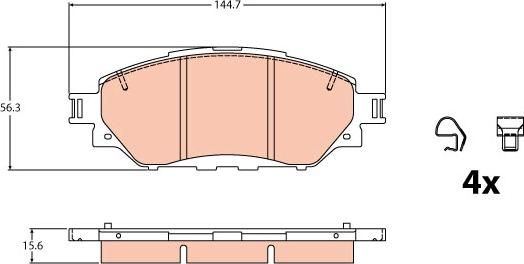 TRW GDB2196 - Kit de plaquettes de frein, frein à disque cwaw.fr