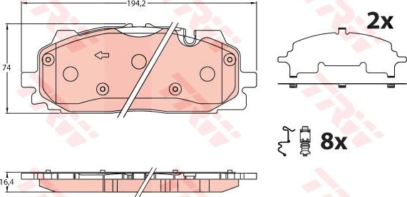 TRW GDB2190 - Kit de plaquettes de frein, frein à disque cwaw.fr