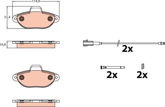 TRW GDB2141 - Kit de plaquettes de frein, frein à disque cwaw.fr