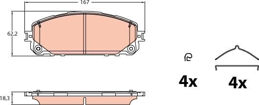 TRW GDB2142 - Kit de plaquettes de frein, frein à disque cwaw.fr