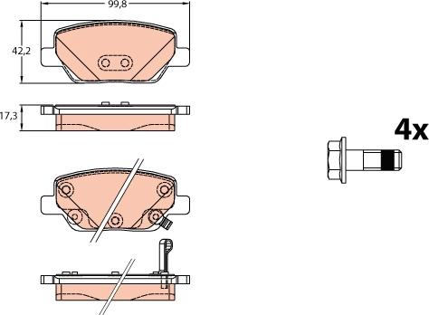 TRW GDB2156 - Kit de plaquettes de frein, frein à disque cwaw.fr