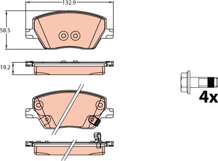 TRW GDB2151 - Kit de plaquettes de frein, frein à disque cwaw.fr