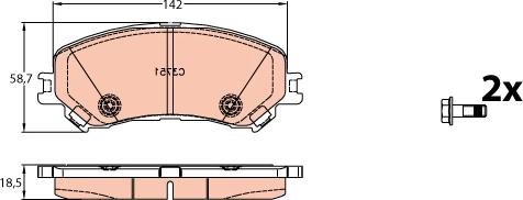 TRW GDB2152 - Kit de plaquettes de frein, frein à disque cwaw.fr