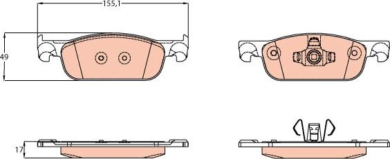 TRW GDB2157 - Kit de plaquettes de frein, frein à disque cwaw.fr