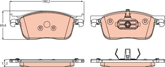 TRW GDB2169 - Kit de plaquettes de frein, frein à disque cwaw.fr