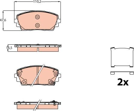 TRW GDB2160 - Kit de plaquettes de frein, frein à disque cwaw.fr